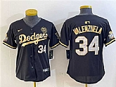 Women's Los Angeles Dodgers #34 Fernando Valenzuela Black Gold 2024 World Series With Fernando Patch Vapor Limited Stitched Jersey,baseball caps,new era cap wholesale,wholesale hats